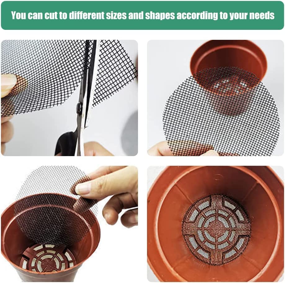 KZQ 100 pezzi griglia di drenaggio per bonsai, tappetino rotondo per vasi, griglia di plastica per tazza, vaso per bonsai o fioriera