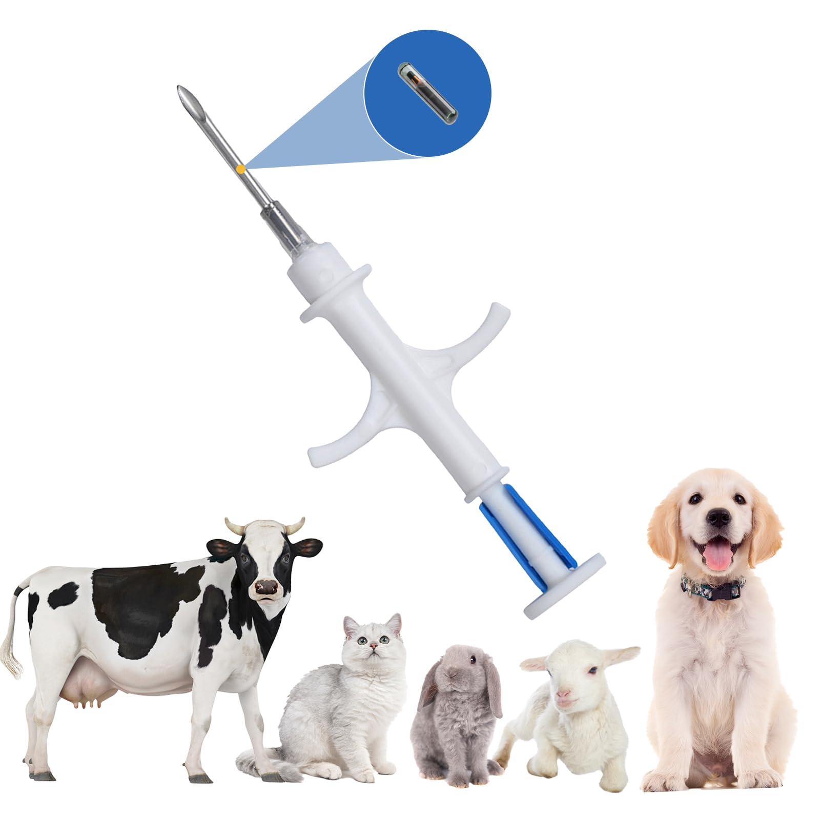 JINSHIGAO Pet Microchip, 134.2 kHz FDX-B, ISO 11784/11785 Universal Standard, 2.12 x 12 mm Animal Implant Chip for Pet Identification (Pack of 10, Size: 2.12 x 12 mm)