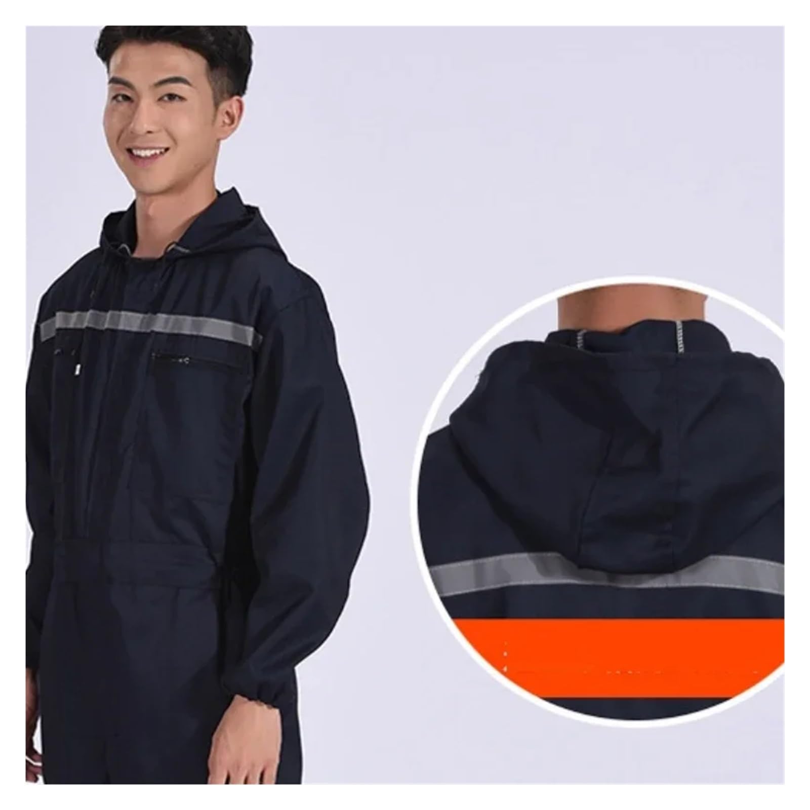 Overoles de Trabajo Ropa de Trabajo Bolsillos Reflectantes con Cremallera Overoles de Seguridad for mecánicos de automóviles a Prueba de Polvo(Blue,XL)