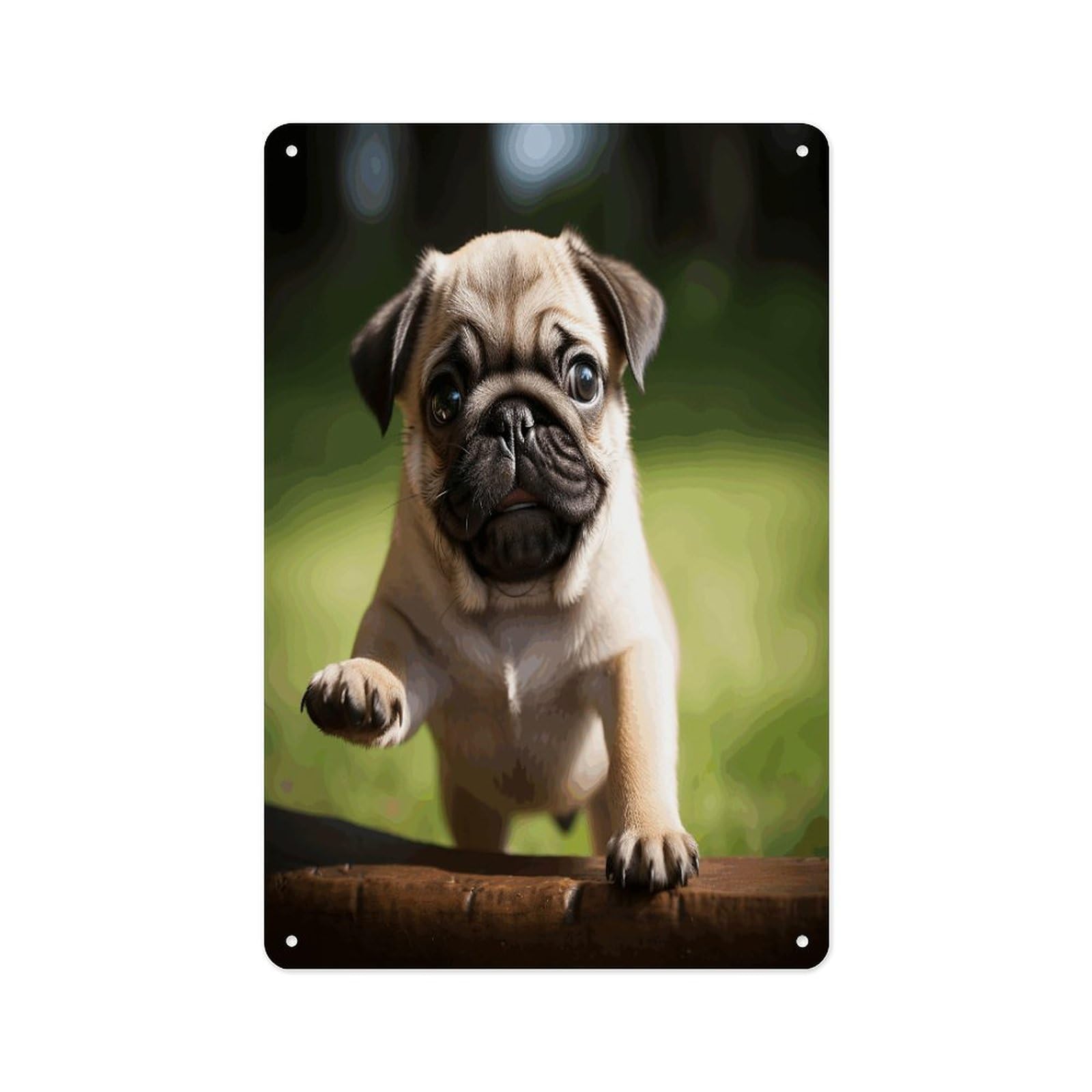 Fekiloot Style Pug Puppies Wall Decor Metal Signs Tin Signs Poster