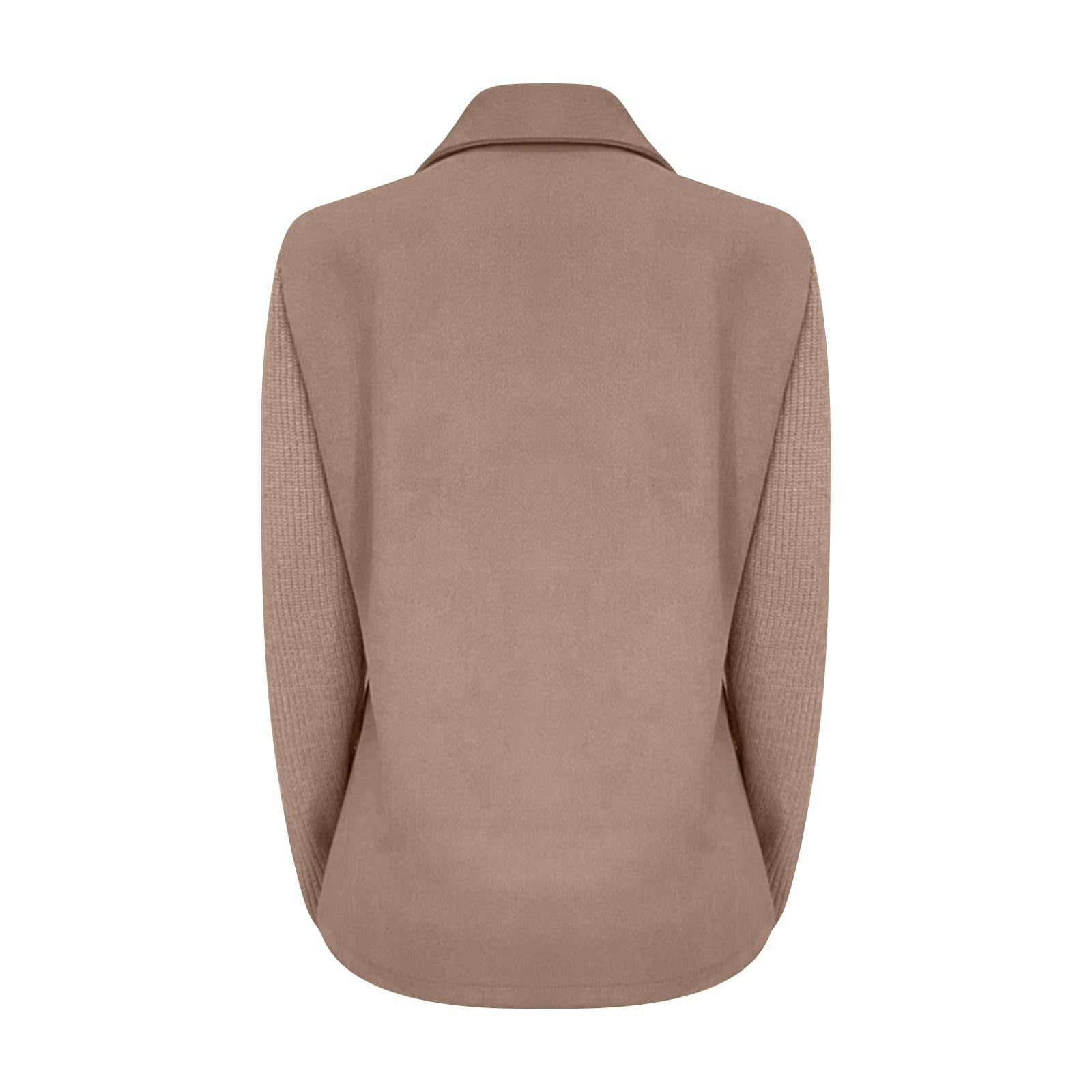 Generisch Cardigans pour femme élégant business - Blazer pour femme - Cardigan sportif à revers - Pull épais - Manteau en tricot ample - Avec boutons - T-shirt à manches longues - Pour femme - Tenue