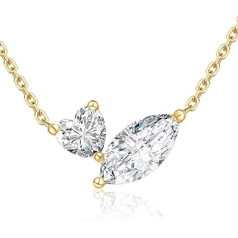 CYW Moissanite/Ruby/Sapphire/Emerald Dainty Pendant Necklace for Women, Novelty Design, Really Authentic Solid 925 Sterling Silver, 16