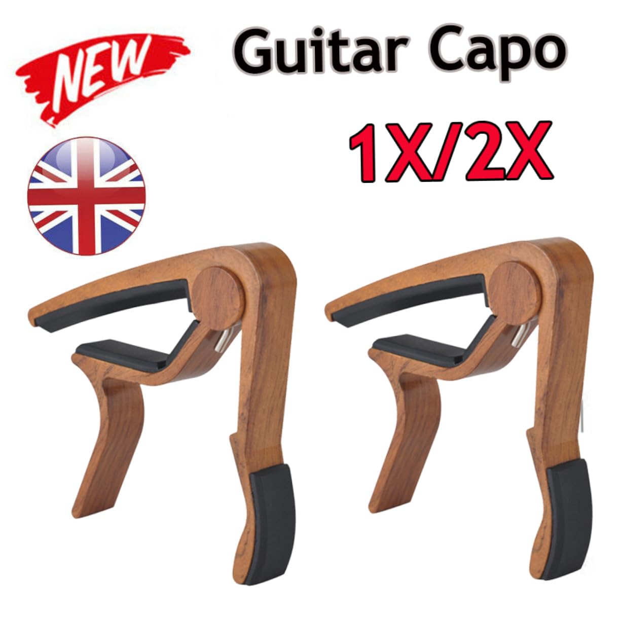 Yardwe Guitar Capo for Rose Wooden Grain Acoustic Guitar Accessory Easy to Release Reposition Padded for Stability Fashionable Design for Musicians