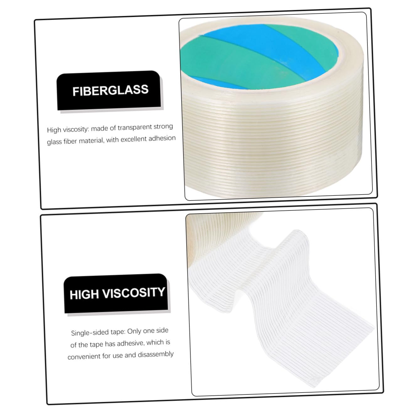 Fiberglass Filament Tape 1 Roll White for Bundling and Sealing