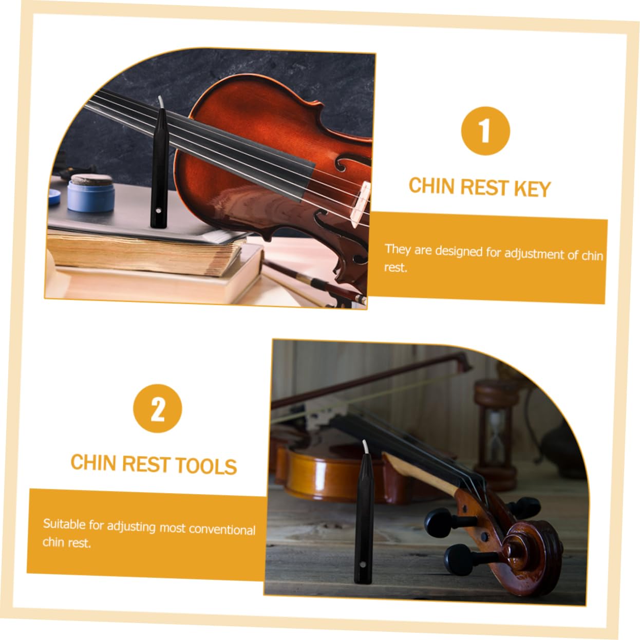 ERINGOGO Violin Chin Rest Wrench Chin Rest Keys Tuner Easy Installation Removal for Musicians