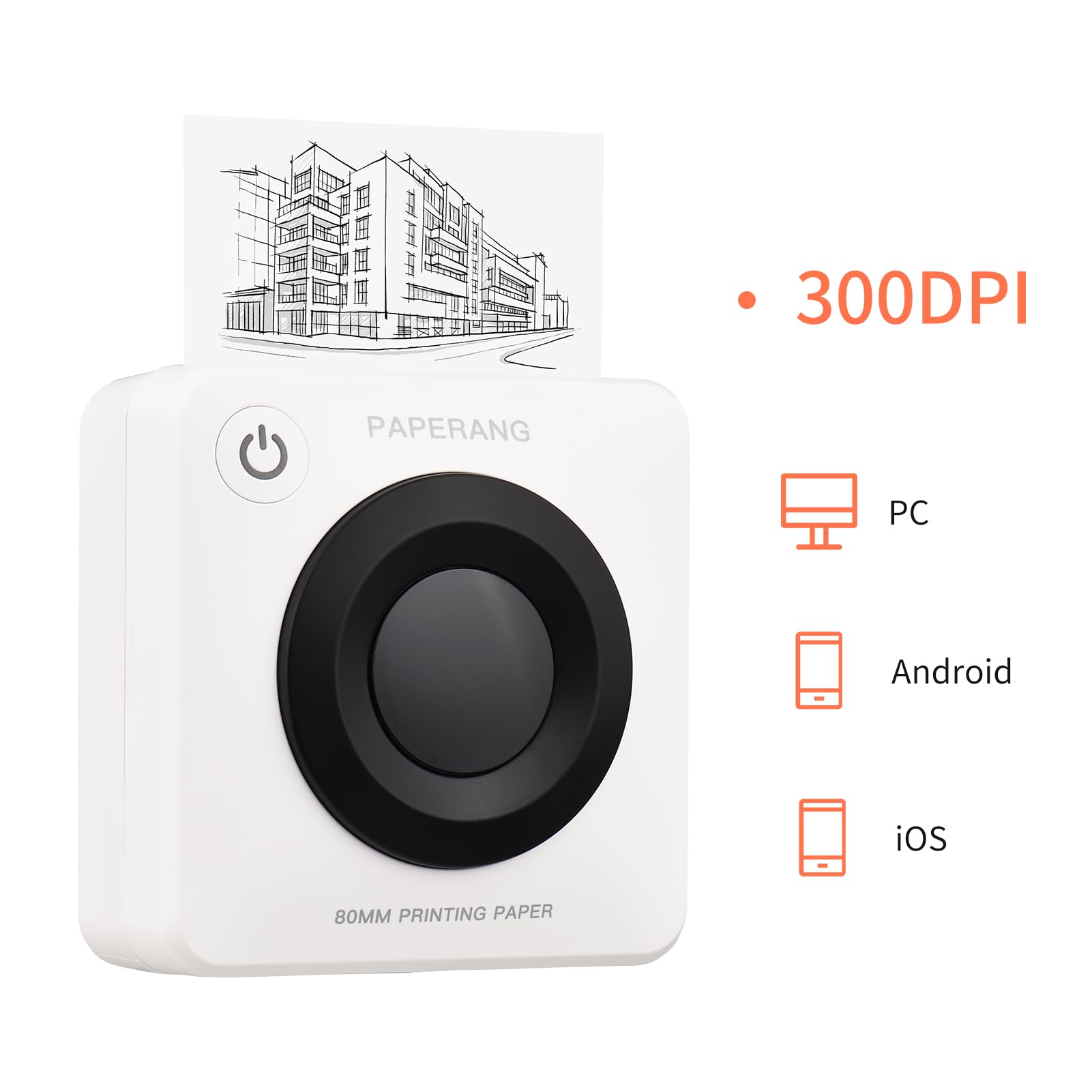 Amazon.co.jp: 300 DPI PAPERANG P3 (ホワイト) Bluetoothインクフリー