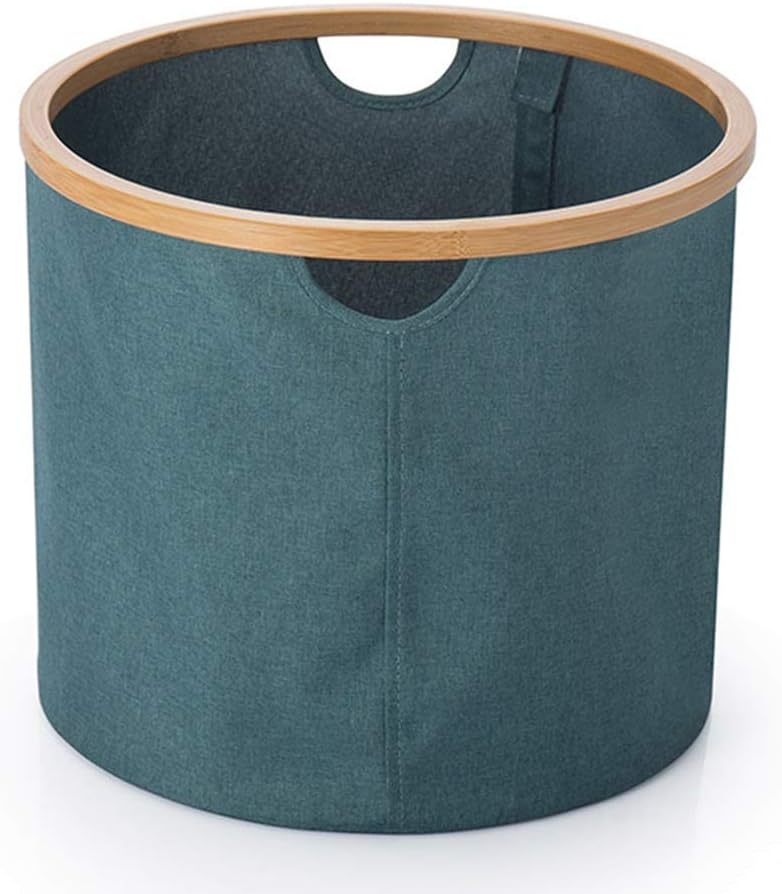 Dirty Laundry Hamper Sorter Basket Dirty Clothes Bag Storage Basket Dirty Clothes Bin Box Large Foldable Desktop Storage Office Bamboo (Color : Blue, Material : 38 38 33cm)