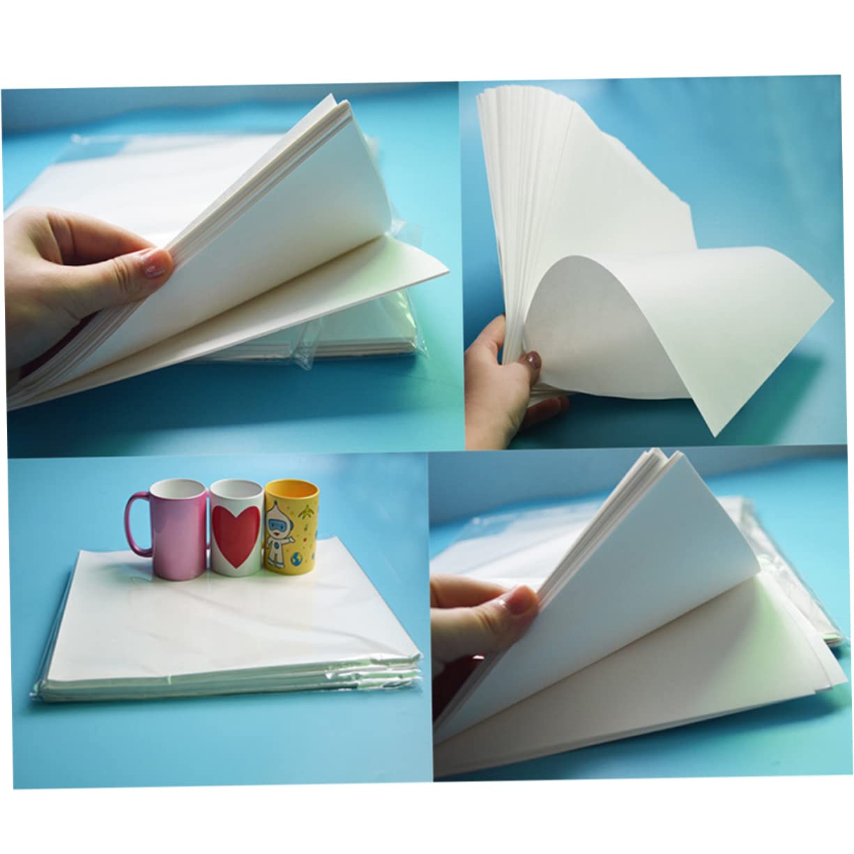 SEWACC 100stücke Sublimationspapier Wärmeübertragungspapier Für Tintenstrahldrucker Transferpapier Weiß Mit Hoher Farbabgabe Und Trocknung Für T-shirts Mützen Und