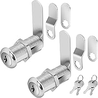 Cylinnda 1-1/2 Inch Cabinet Cam Locks Keyed Alike Zinc Alloy 2 Pack - RV Storage Tool Box Drawer Locks with Keys
