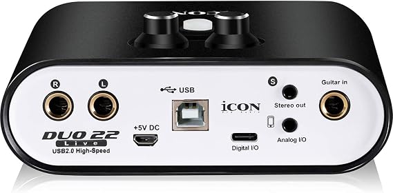 Icon Pro Audio Duo 22 Live USB Audio Interface with Mobile Streaming Function 1 Microphone Preamp