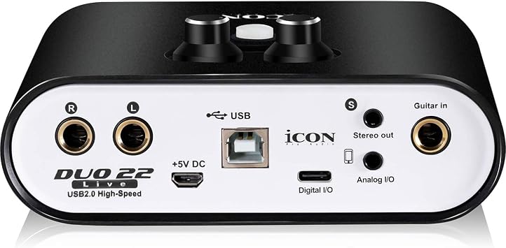 Icon Pro Audio Duo 22 Live USB Audio Interface with Mobile Streaming Function 1 Microphone Preamp