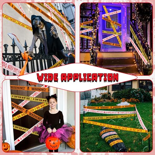 Halloween Caution Tape Decorations, 100ftx3in 4 Kinds WARNING Caution Tapes — view 3