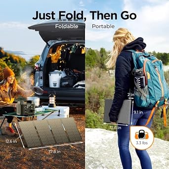 SinKeu 300W/256Wh Portable Power Station with 40W Solar Panel | (80000mAh) Solar Generator with Panels Included, LiFePO4 Battery with USB DC AC Outlets for Home, RV, Hurricane, Camping