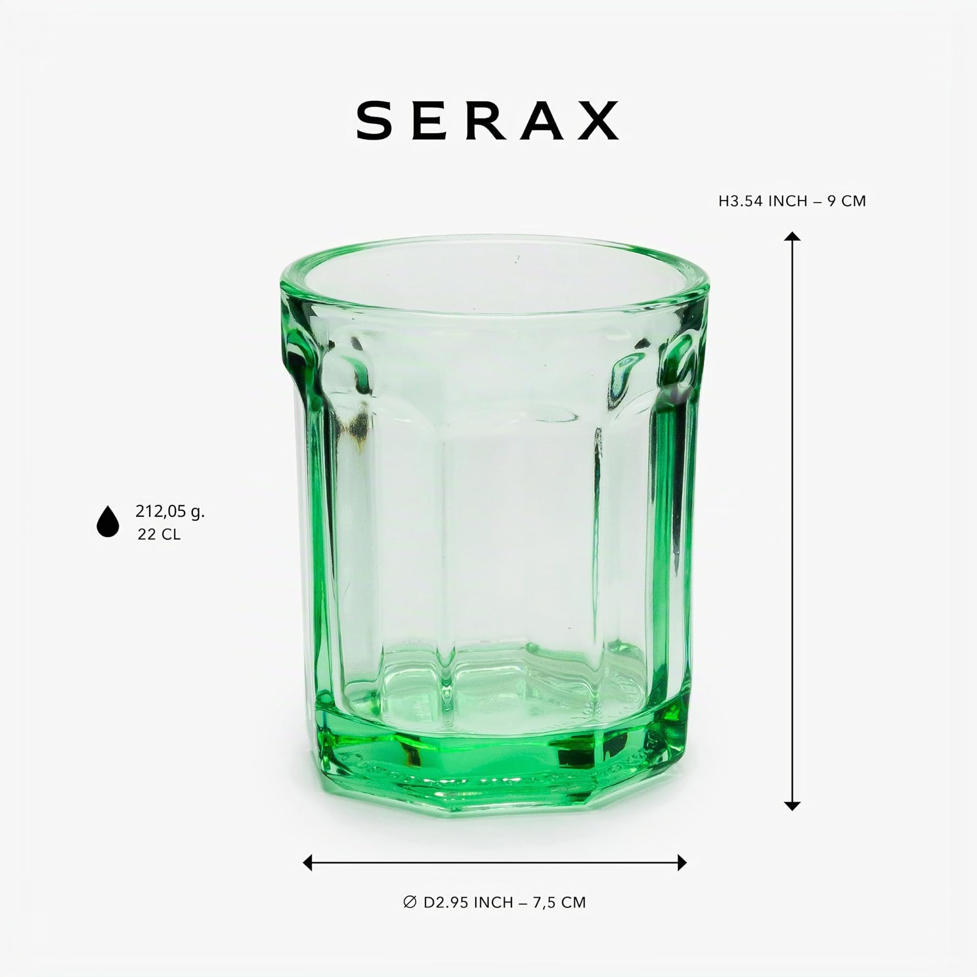 Serax Glas 22cl grün Fisch & Fisch