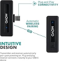 Vista 8 de Movo Micrófono inalámbrico Mini USB-C para iPhone 15/16/17 - Micrófono compatible con Pro Max - Duración de la batería de 10 HR, rango de 164 pies