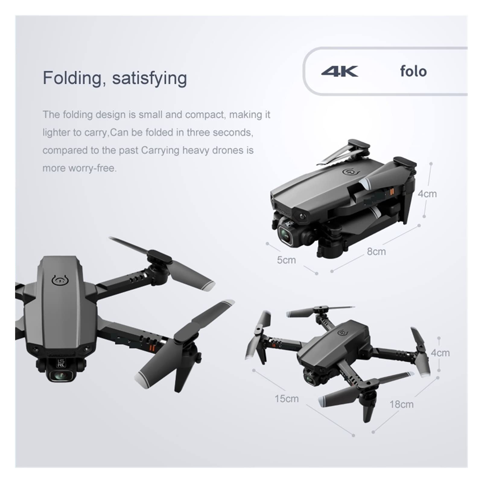 Drone Mini Drone 4K 1080P HD Kamera WiFi FPV Ciśnienie powietrza Wysokość Trzymaj Składany Quadcopter RC Drone Zabawka dla dzieci (Kolor: Podwójny 4K 2B Rozmiar torby: 1) (Podwójne pudełko 4K 3B 1)