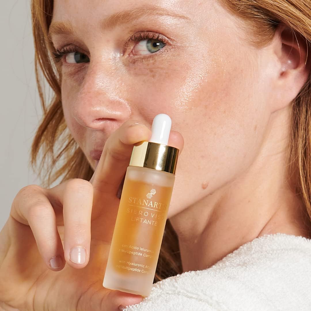 Stanartis Siero Viso Liftante Antiage con 7 Peptidi e Acido Ialuronico – Idratante Rassodante Effetto Distensivo – 30ml