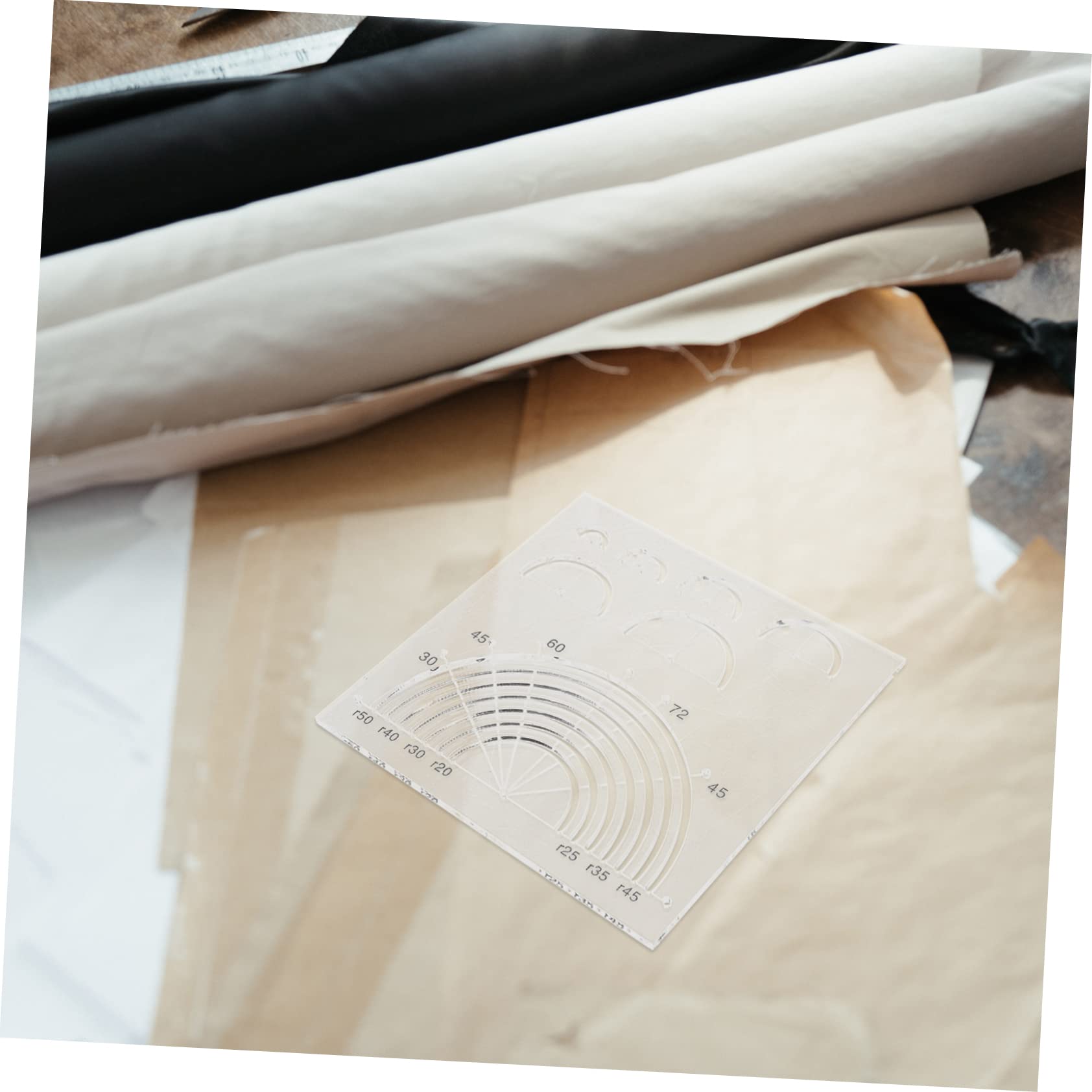 SHINEOFI 2 Piezas Plantillas De Costura Con Escala Regla De Acolchado Regla De Costura Suministros Para Acolchar Plantillas De Semicírculo De Costura De Coser Transparent Acrílico