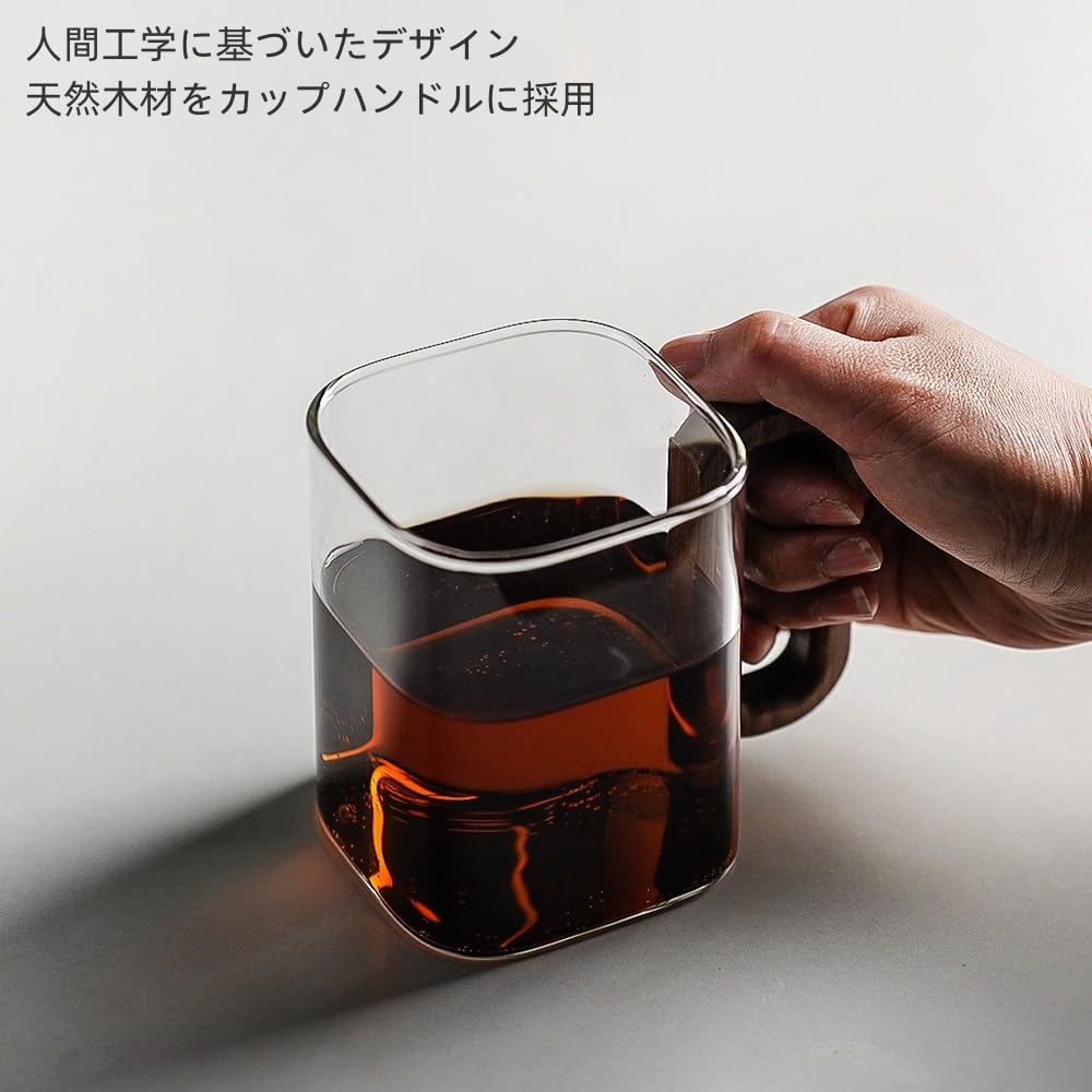 Amazon｜vonghome ガラスカップ 取っ手付き タンブラーグラス 耐熱