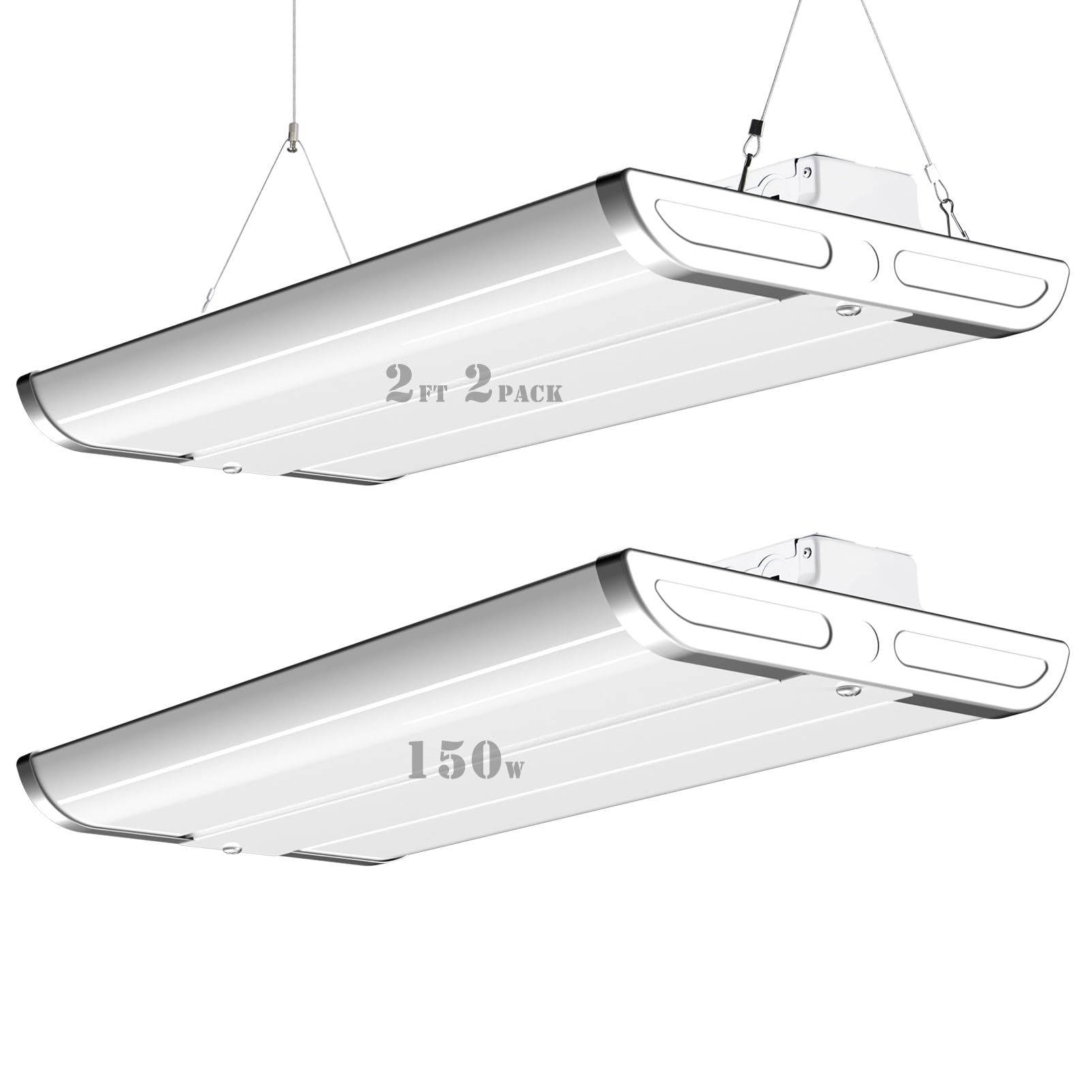 Lightdot 2FT LED High Bay Shop Light, ð?Ÿ?ð?ŸŽð?ŸŽ-ð?Ÿ?ð?Ÿ•ð?Ÿ•ð??• ã€?ð??ƒð??«ð??¢ð??¯ð??žð??« ð??„ð??ªð??®ð??¢ð??©ð??©ð??žð???, ð?Ÿ“ ð??˜ð??žð??šð??«ð??¬ ð??–ð??šð??«ð??«ð??šð??§ð??­ð??² ã€‘ 150W 21500LM [Eqv. 600W MH/HPS] 5000K Linear Hanging Light for Warehouse -2Pack