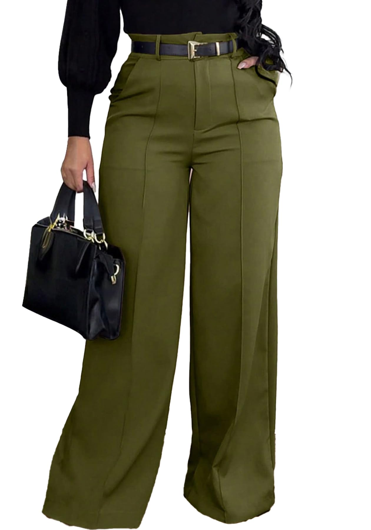 Womens High Waisted Dress Pants Wide Leg Office Business Casual Work Pants Trousers with Pockets