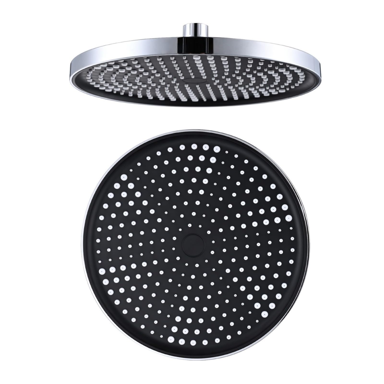 Fanjubei Top Spray Shower Chrome Color The Round Air-Boosted Showerhead Sprays Top-Spray, With Chrome Top-Spray
