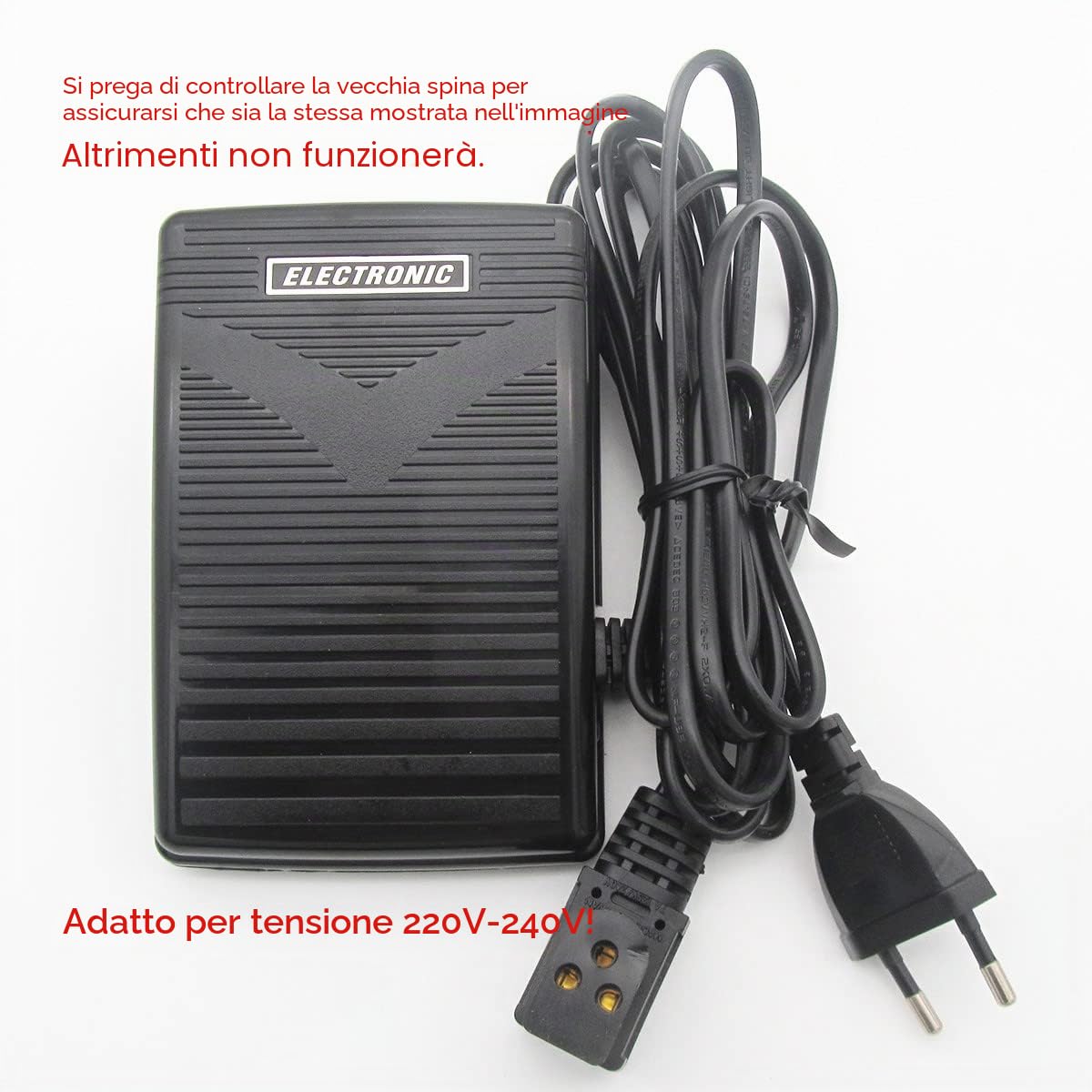 ckpsms Marca - # 979314-031 Pedale di Controllo di Pedale da 220 V con Cordino Regolazione Compatibile con/Sostituzione per Singer Marca Macchina da Cucire casa