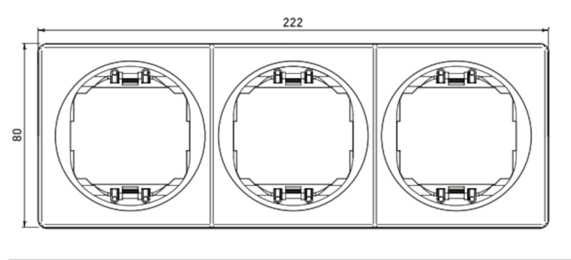 3x Datenbuchse Nobilis Set Silber 2xRJ45 Cat 6 FTP, Ø 60 mm & 3-fach Rahmen 80x222 mm vertikal ABS