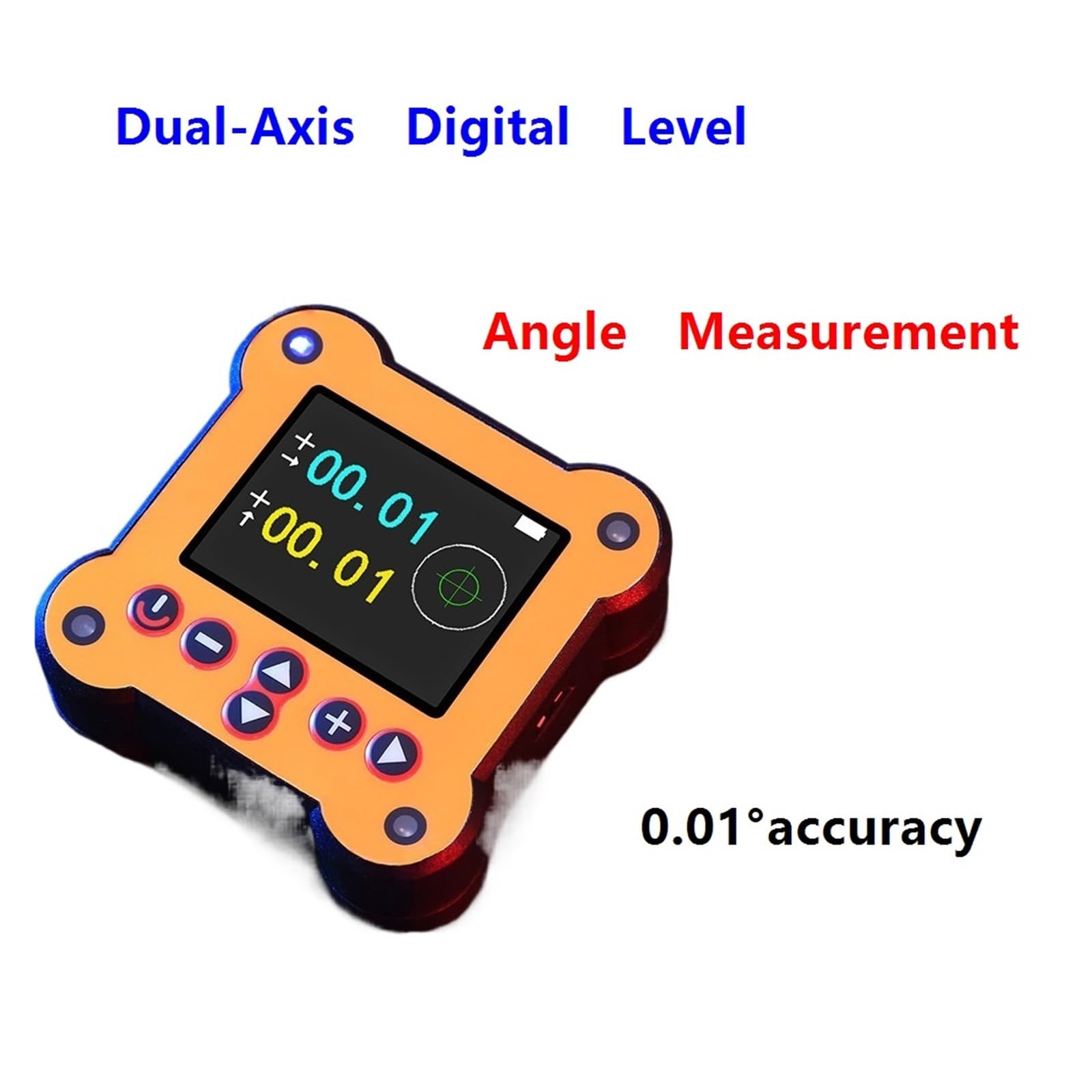 Inclinómetro de doble eje, nivel electrónico Digital LCD ángulo transportador medición de ángulo regla paralela de dos centros(Double shaft(Non magnetic))