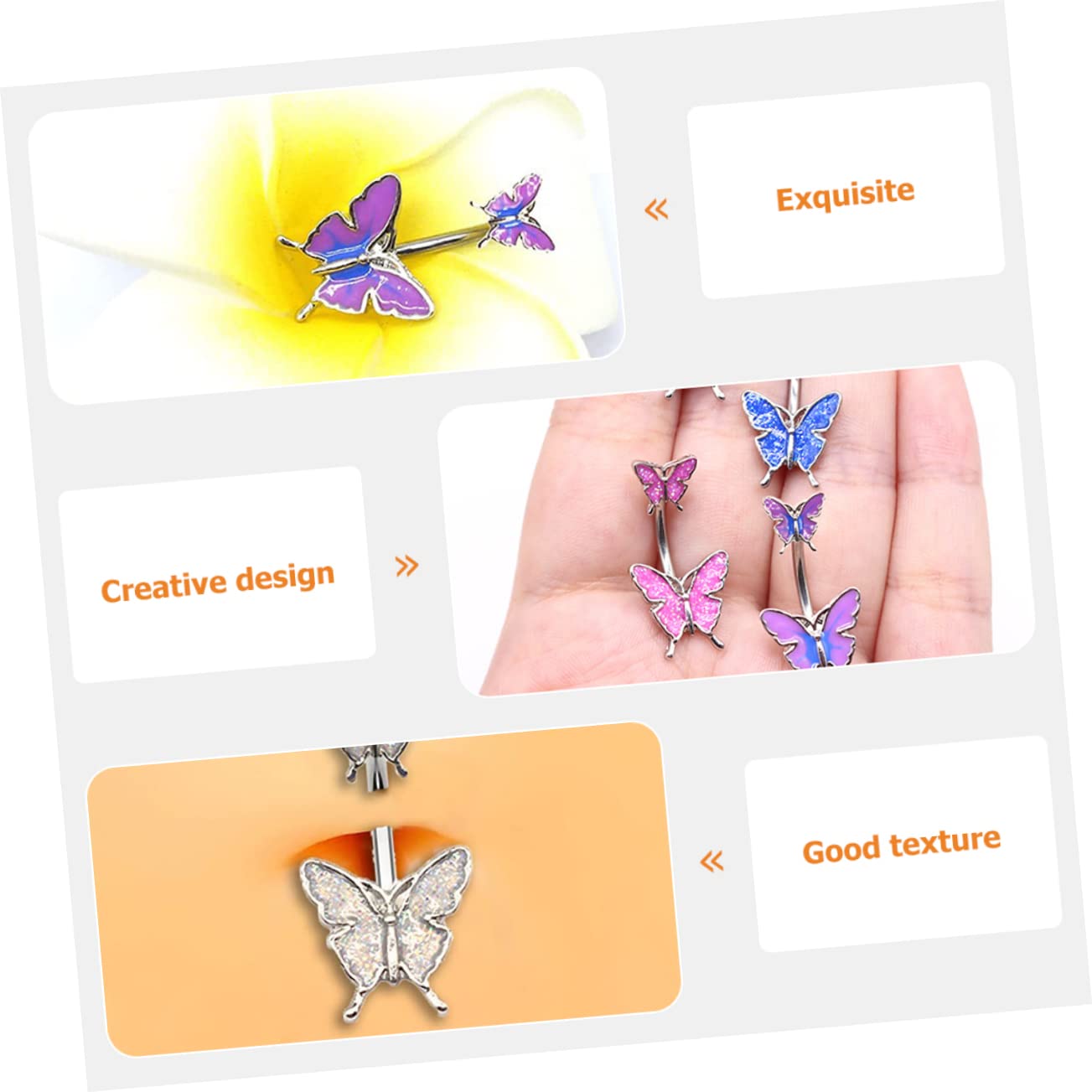 SOIMISS 20piezas Anillos De Ombligo De Joyería Corporal Piercing De Ombligo Accesorios Para Mujeres Para Cumpleaños y Festivales