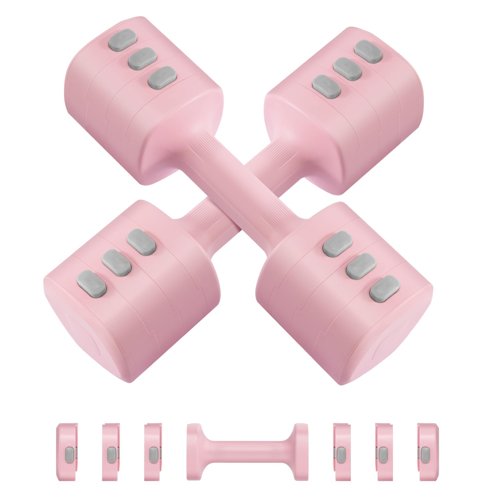 Adjustable Dumbbell Set of 2 Adjustable Weight set Anti-slip Handle 4 in 1 Free Weights Dumbbells Set for