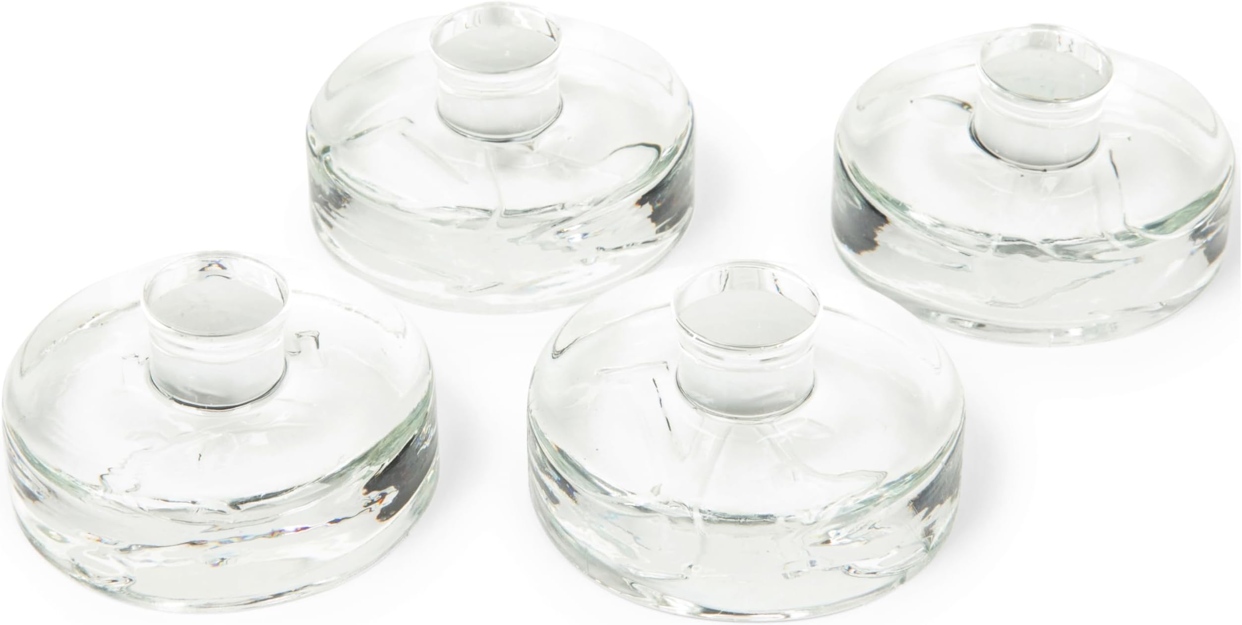 The Easy Weight - 4-Pack Heavy Glass Fermentation Weight with Grooved Handles for Canning Supplies - Fermenting Weights for Pickling & Canning - Fits Any Wide Mouth Mason Jars (No lids Included)