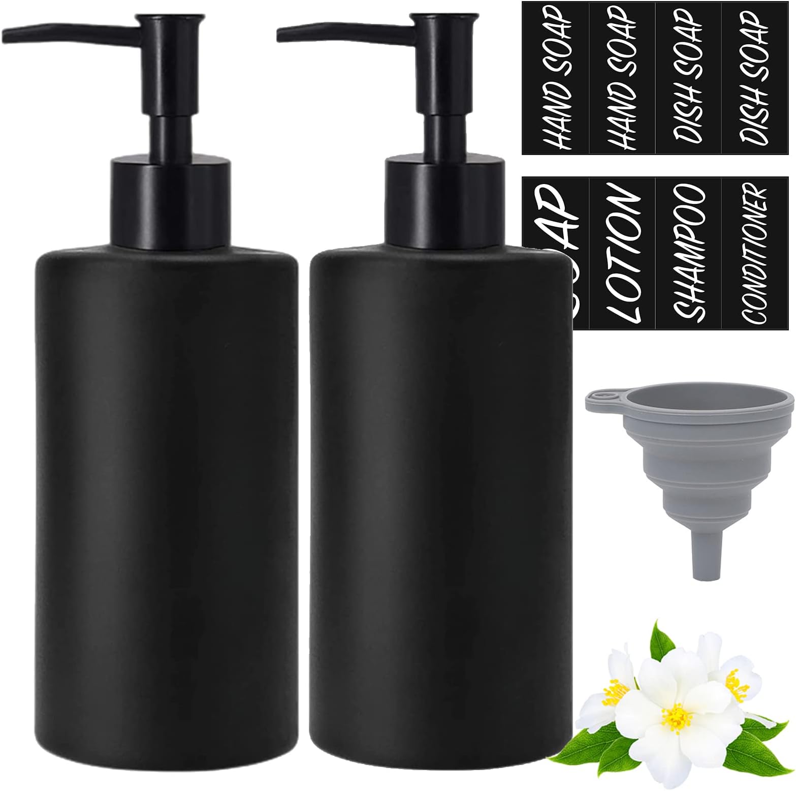 Raddile Seifenspender Glas - 500ml Mit Edelstahl-Pumpe Und Etiketten