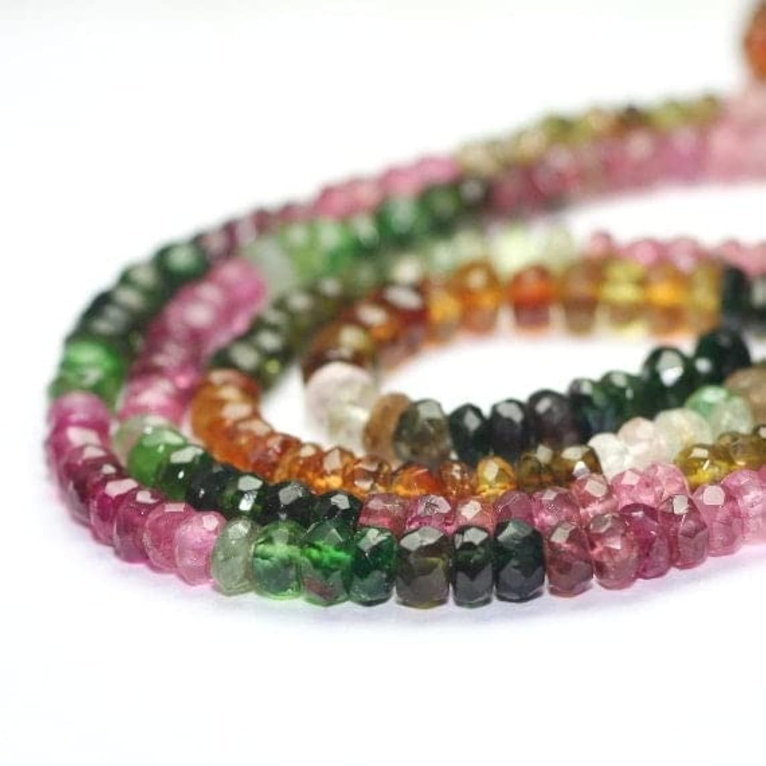 Tourmaline Faceted Rondelles de 4mm authentiques pour éviter les imitations en plastique