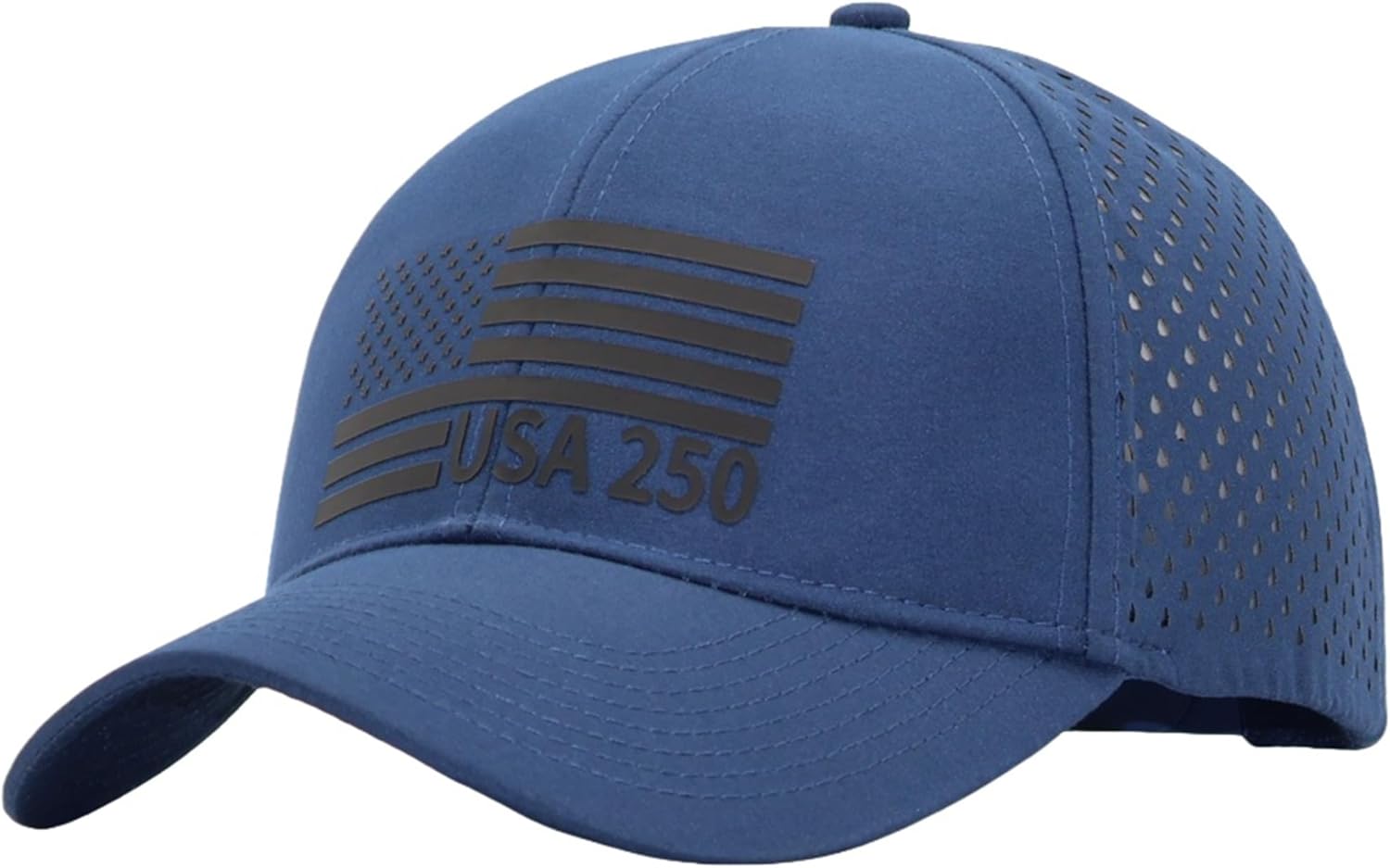 250th Anniversary USA Flag Hat, Laser Cut Breathable Mesh Patriotic Tactical Baseball Cap for Men Women, Fits OSFM&XXL Head