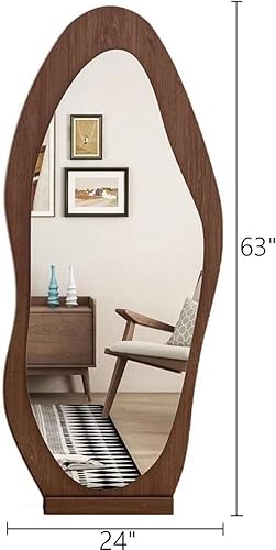 Miniatura 2 de Espejo irregular de longitud completa, 63 x 24 pulgadas, espejo de suelo irregular para colgar o apoyar contra la pared para dormitorio, sala de