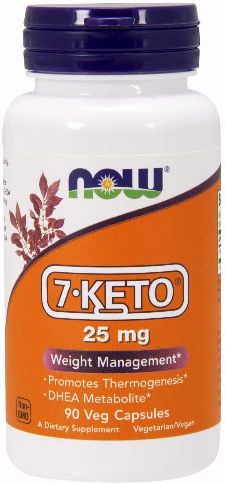 NOW Supplements, 7-Keto (DHEA Acetate-7-one) 25 mg, Weight Management*, 90 Veg Capsules : Health & Household