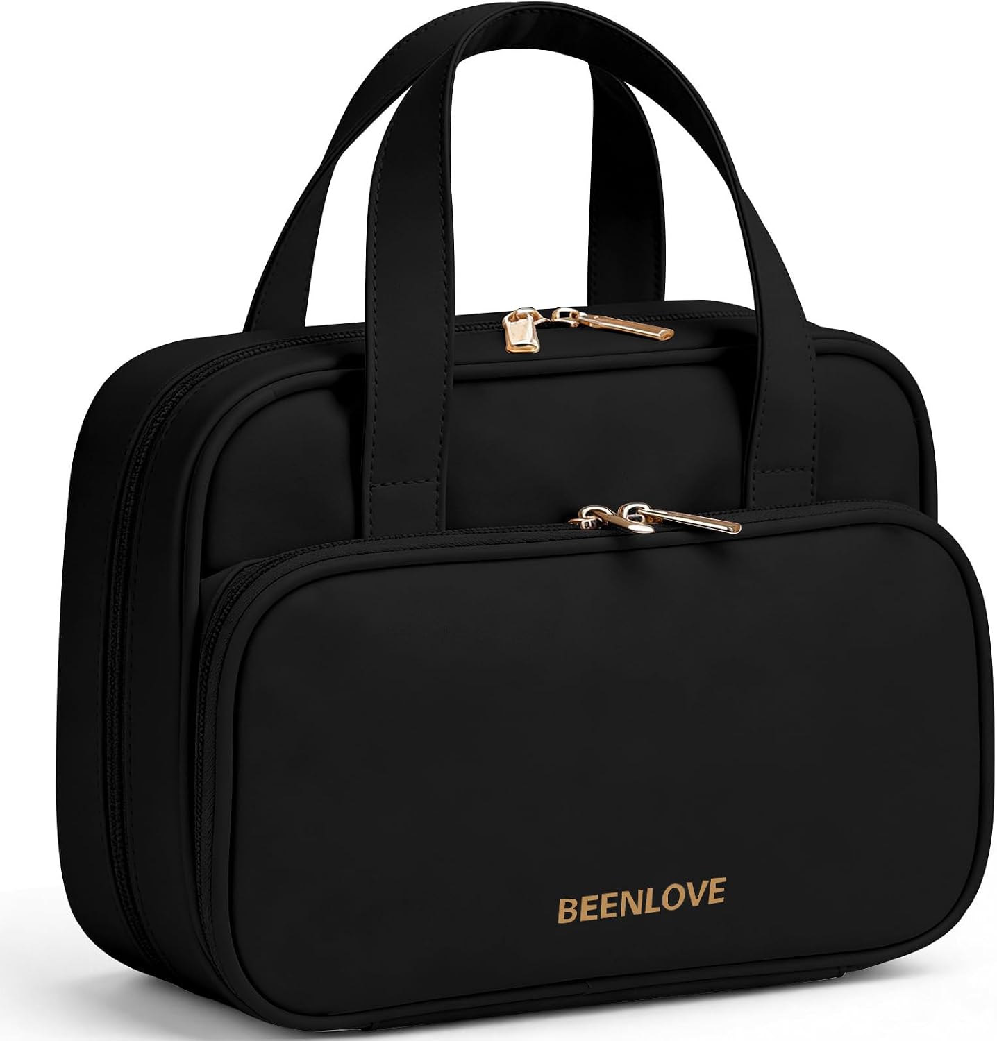 Travel Toiletry Bag, Lightweight Large Toiletry Bag for Women, Waterproof Cosmetic Makeup Bag Organizer with Handle for Traveling, Accessories, Essentials, Toiletries, Black