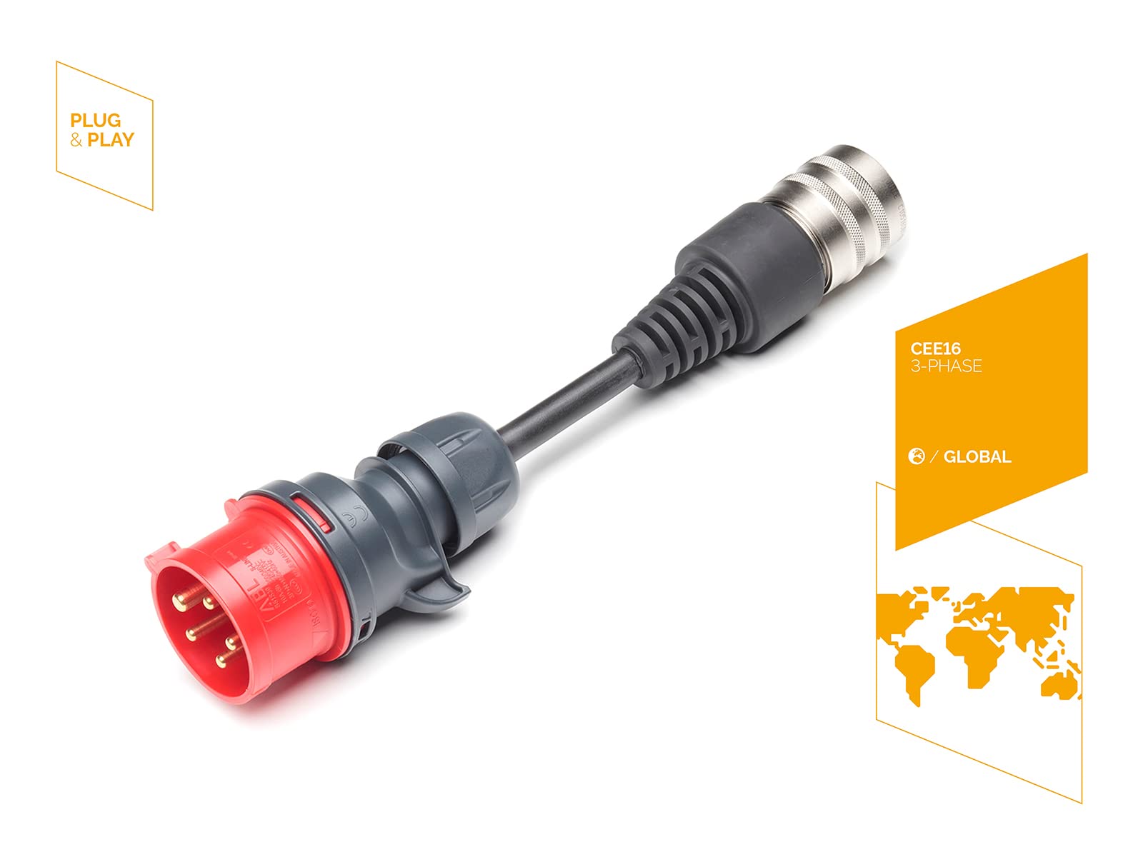 Juice Booster Adapter - Industriestecker CEE 16A/400V Rot 11kW mit automatischer Adaptererkennung