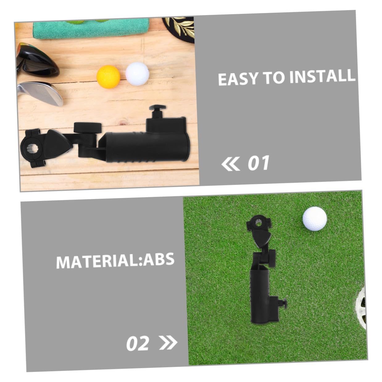 Cabilock 2 Piezas Soporte Paraguas para Carrito Golf Abrazadera Ajustable Abs Resistente Viento Portátil para Cochecito Silla Ruedas Pesca Camping Accesorio Versátil para Exteriores