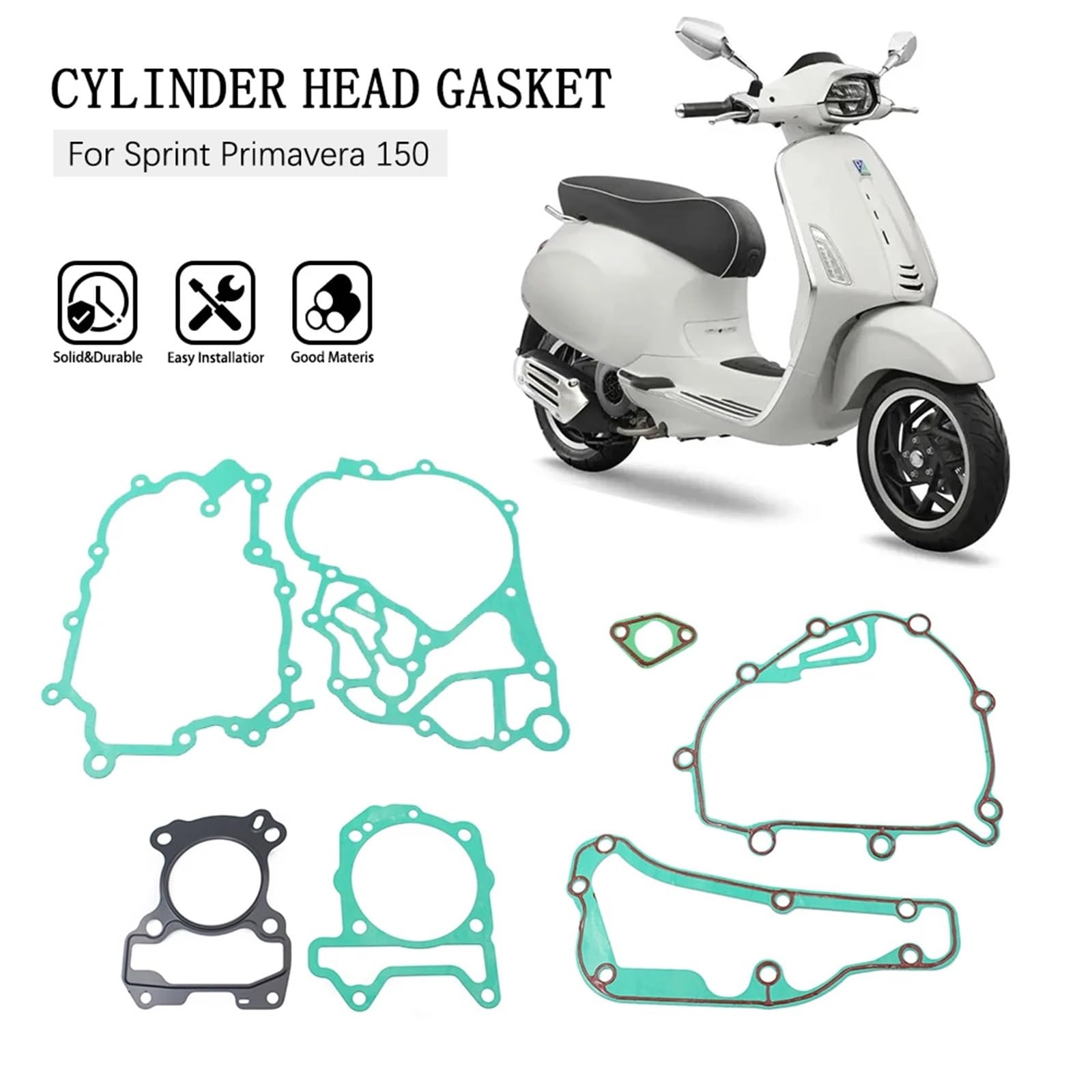 Motorrad Motor Dichtung Set Kit fit Für VESPA GTS 250 300 IE 250 Zylinder Getriebe Kurbelgehäuse Kupplung Deckel Dichtung Auspuffdichtungen Zylinderkopfdichtungen