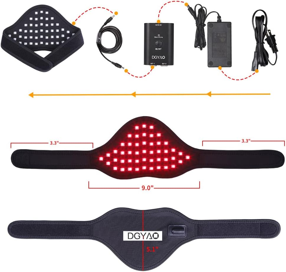 Infrared & Red Light Therapy Device for Neck Pain Relief LED Light 660nm & 800nm Therapy Wrap Flexible Wearable Wrap for Joints Muscle Pain Relief