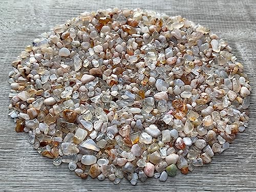 Image of GAF TREASURES 2 oz Lot Natural Cherry Blossom Semi Tumbled Gemstone Chips, Crushed Mini Crystals, Undrilled Crystal Chips (Cherry Blossom)