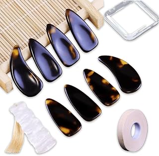 Groove Design Guzheng Finger Picks Chinese Zither Nail,Set with Finger Tape Nail Plate Storage Box-Complete Accessories Kit for String Instrument Players (S)