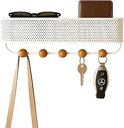Porta Chaves de Parede Chaveiro Suporte de Chave Cabideiro Dupla Instalação LUMAI Branco 32 X 9,5 X 9