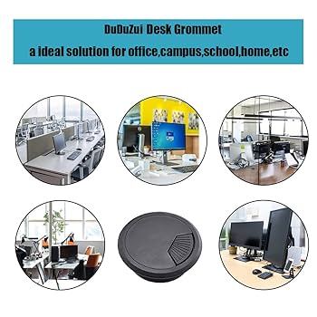 Hejo 10PCS Desk Grommet, Table Cable Grommet 60mm With Hole Saw, Round Cord Cable Hole Cover