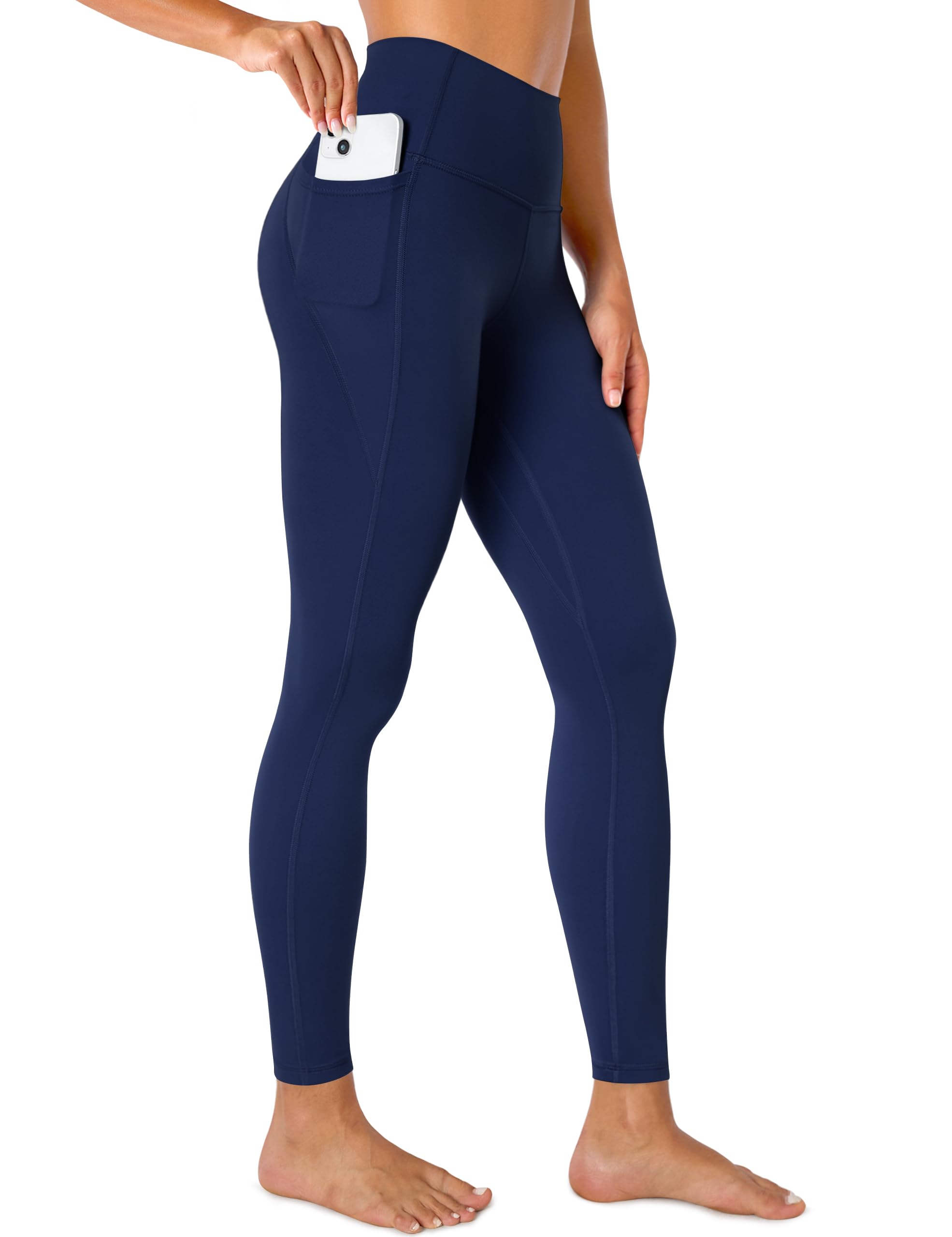 BAYDI Clouduxi, leggings sportivi da donna, a vita alta, con tasche, opachi e morbidi, 7/8, per yoga, palestra, tutti i giorni
