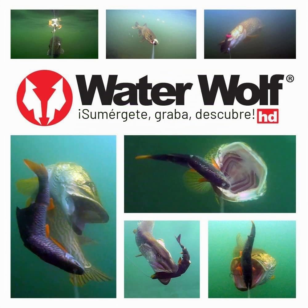 WaterWolf 2.0 WiFi Cámara de Acción Subacuática para Pesca - 1080p HD Cámara Subacuática 120 Grados Gran Angular 100m Cámara Sumergible con Kit de Accesorios
