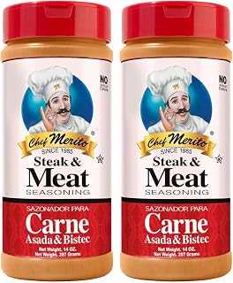 Chef Merito Carne Asada Meat Seasoning, 14 Ounce (Pack of 2)