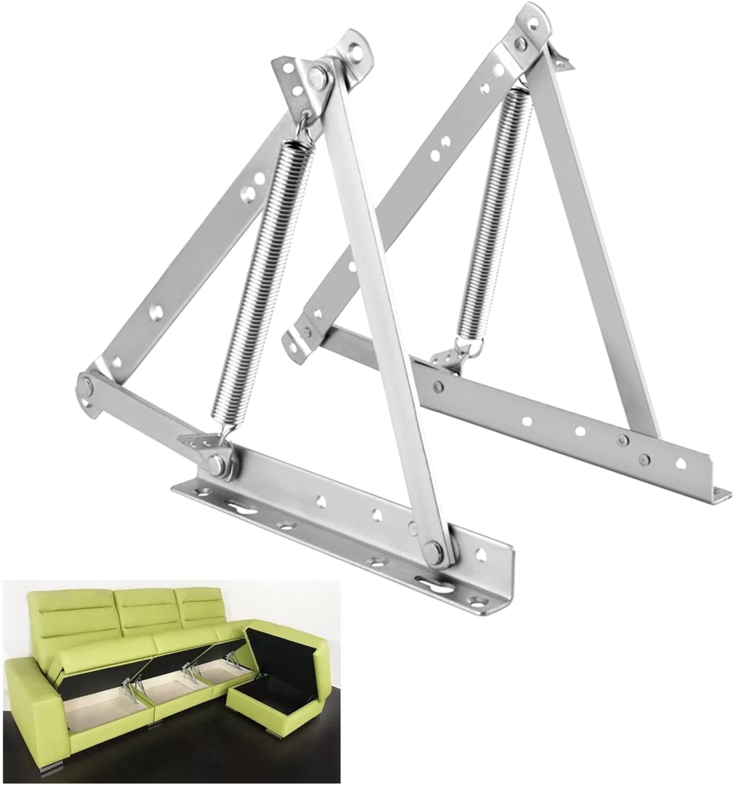 KAFENDA Lid Support Hinges, Sofa Bed Spring Lifters, Box Lid Holding Hinges, Pull Down Hinge for Cabinet Doors, Sofa Recliners or Beds With Boxes